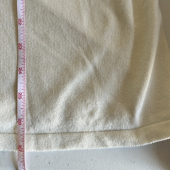 Chico's White Tie-Neck Pullover Sweater Size 2 Large Removable Scarf Cotton Silk - Picture 6 of 7